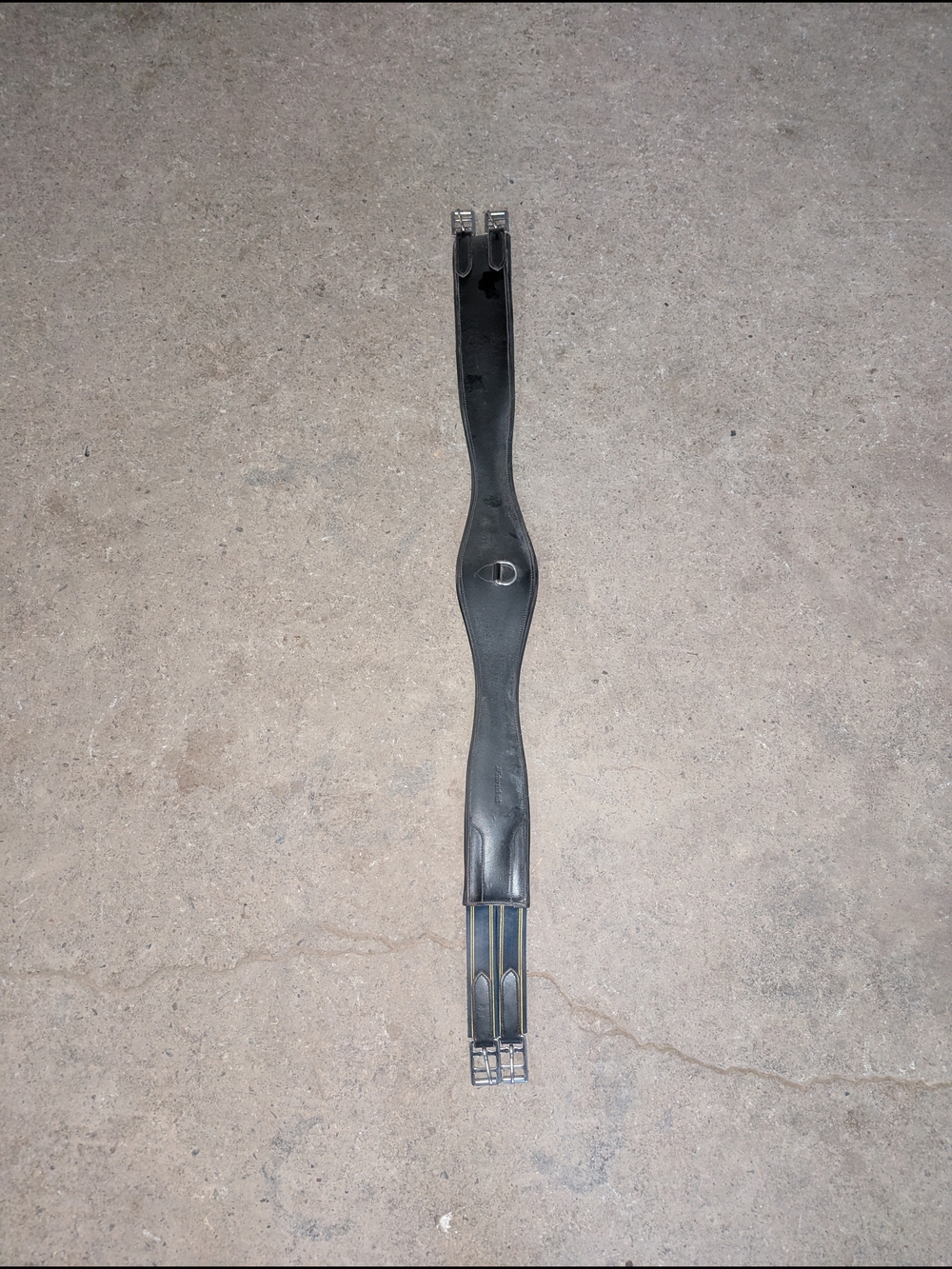 Black Rubber Girth with Stainless Buckles